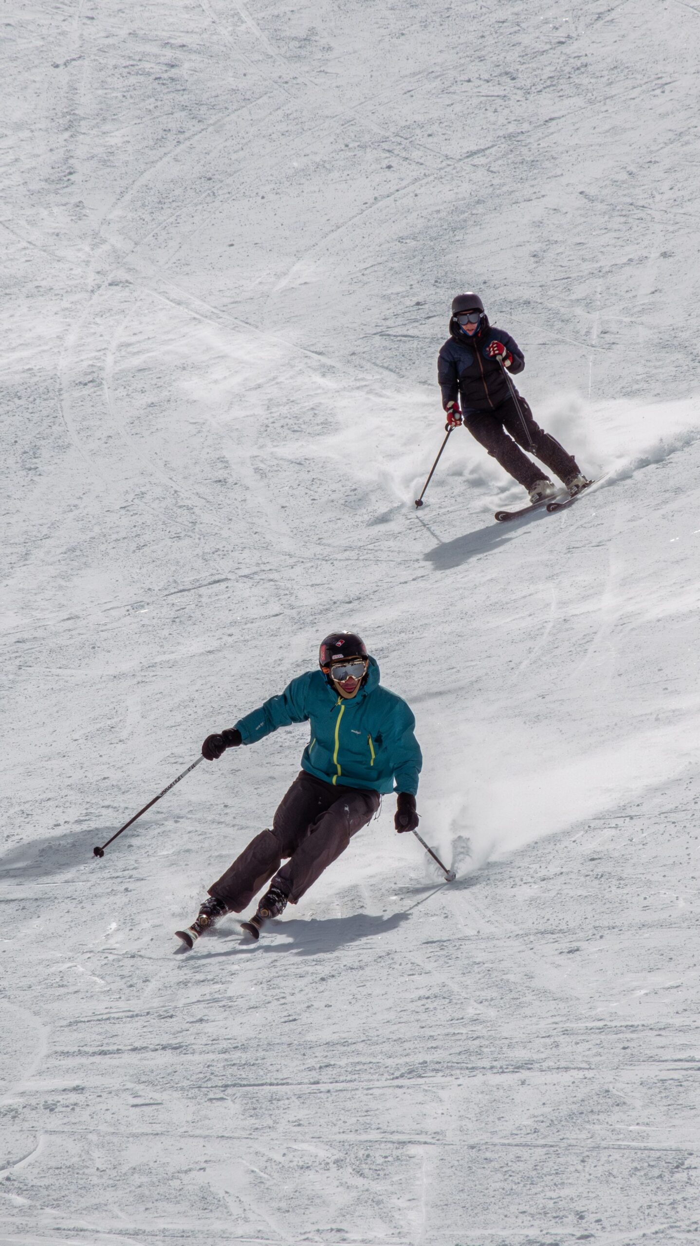 Skiërs-van-een-berg